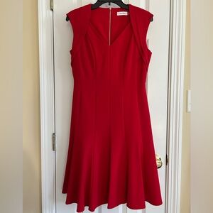 Calvin Klein Red Sleeveless Dress
